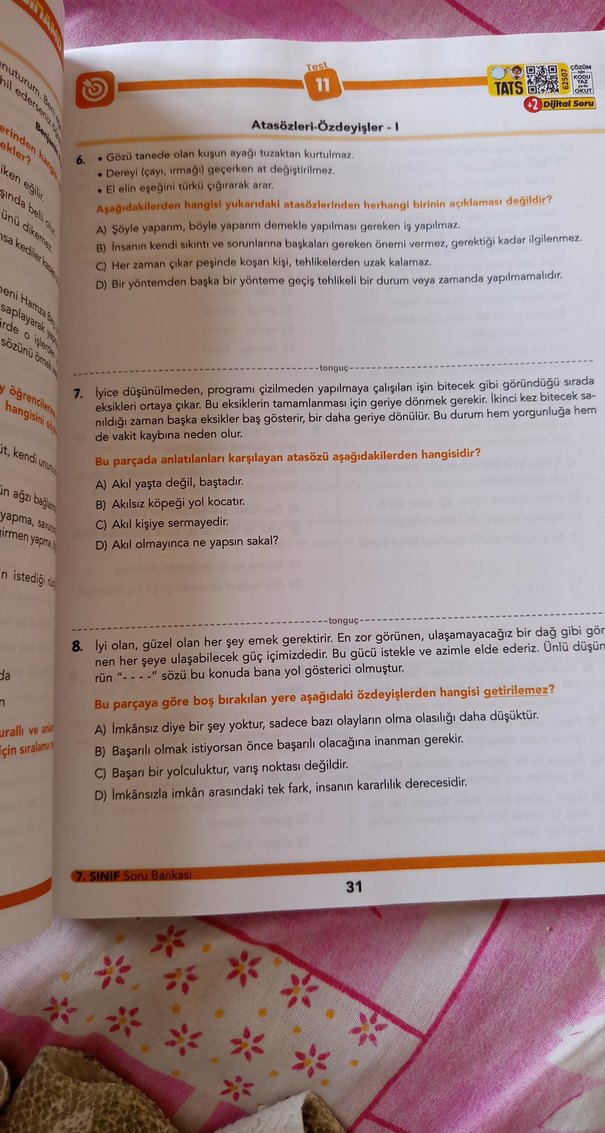 Dinamo Plus 7. Sınıf Türkçe Soru Bankası - Görsel 2