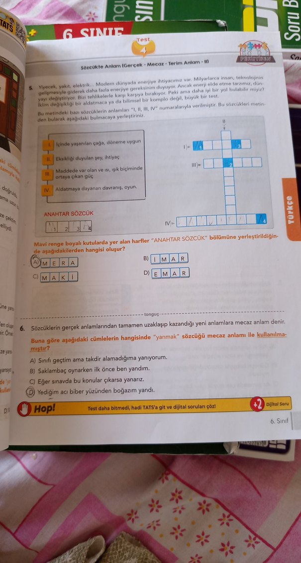 Dinamo 6. Sınıf Türkçe Soru Bankası
215 syf 16-17 syf çözülü - Görsel 3