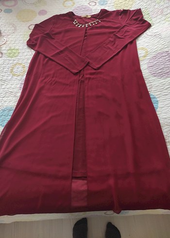46 Beden bordo Renk Bordo Zincir Detaylı Bluz