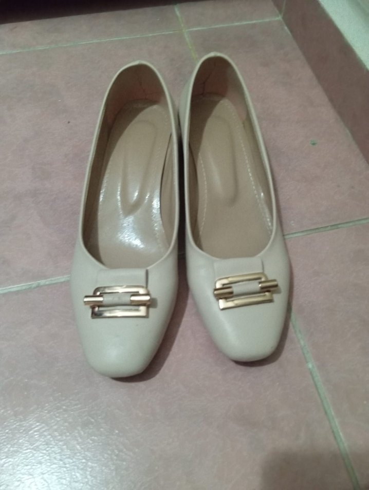 Bej Tokalı Kadın Topuklu Babet - Görsel 4