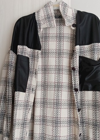 Düğmeli Ekose Desenli Sokak Stili Kadın Gömlek - Görsel 2