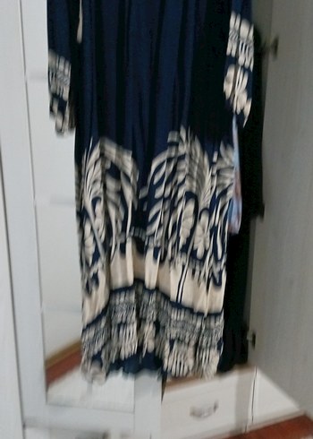 Kadın Mavi Bohem Uzun Elbise - Görsel 7