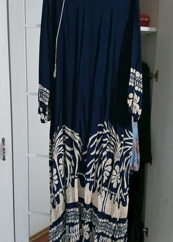 Kadın Mavi Bohem Uzun Elbise - Görsel 4