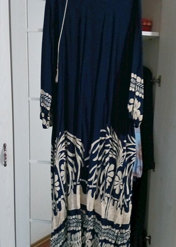 Kadın Mavi Bohem Uzun Elbise - Görsel 3