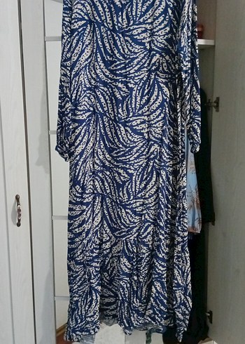 Mavi Bohem Uzun Kollu Uzun Elbise - Görsel 3