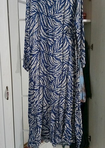 Mavi Bohem Uzun Kollu Uzun Elbise - Görsel 2