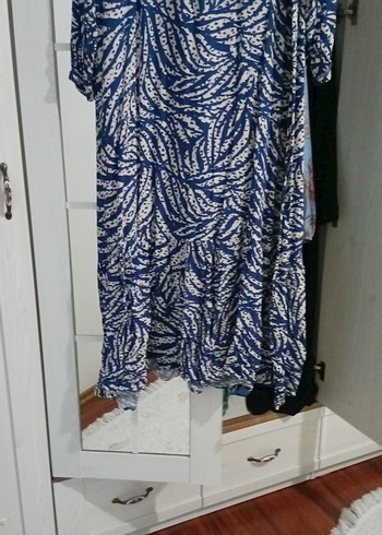 Mavi Bohem Uzun Kollu Uzun Elbise - Görsel 4