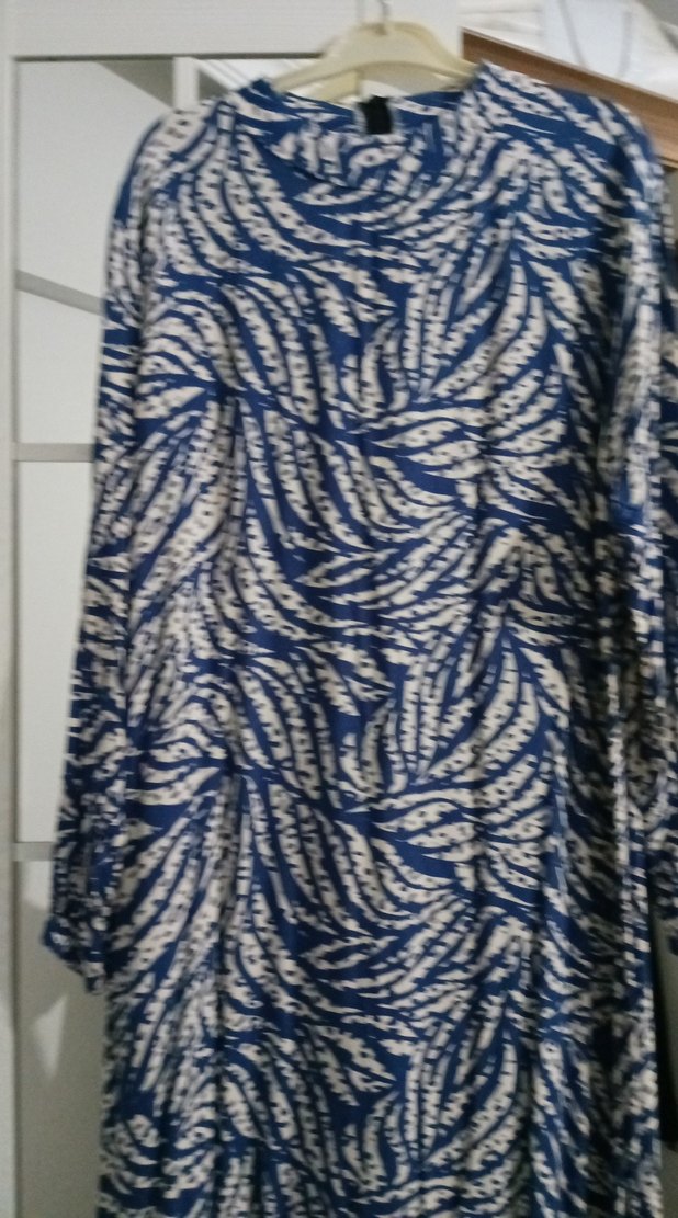 Mavi Bohem Uzun Kollu Uzun Elbise - Görsel 5