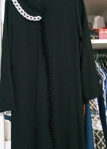 Kadın Siyah Uzun Kollu Salaş Elbise - Görsel 5