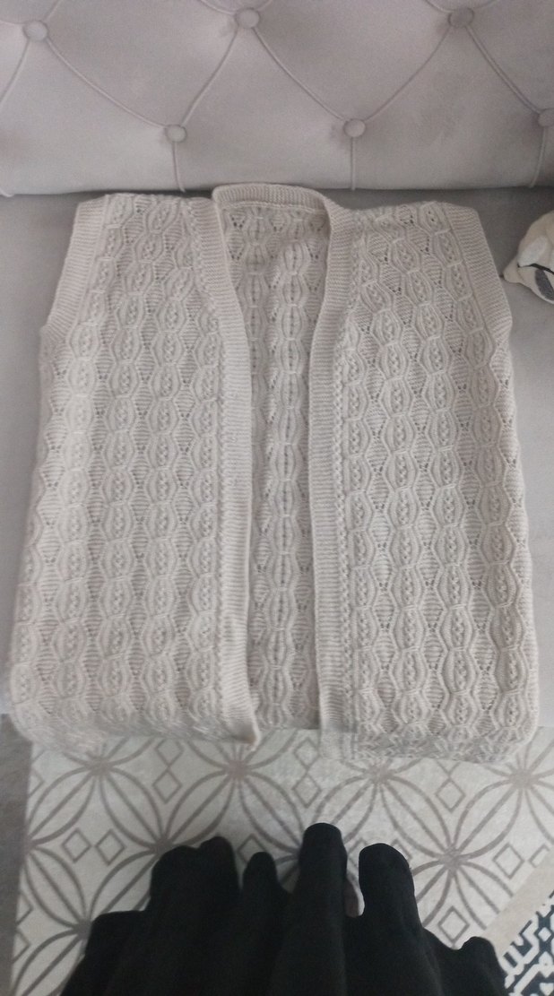 Bohem Gri Örgü Kadın Yelek - Görsel 5