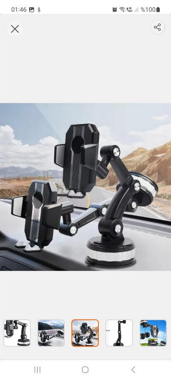 Ayarlanabilir Siyah ve Gri Telefon Tutucu - Görsel 3