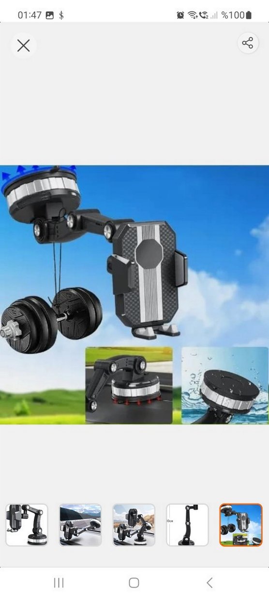 Ayarlanabilir Siyah ve Gri Telefon Tutucu - Görsel 4