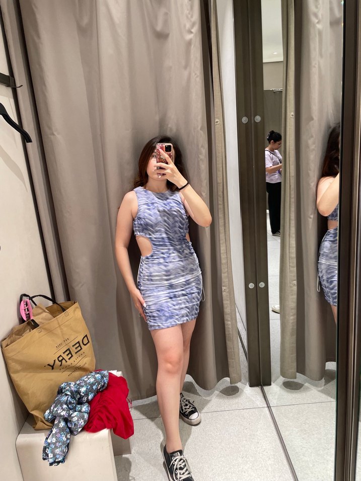 Zara Batik Desenli Elbise - Görsel 4