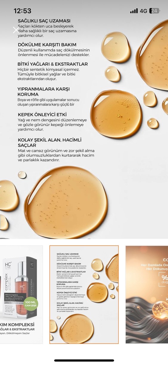 HC CARE saç bakım yağı - Görsel 2