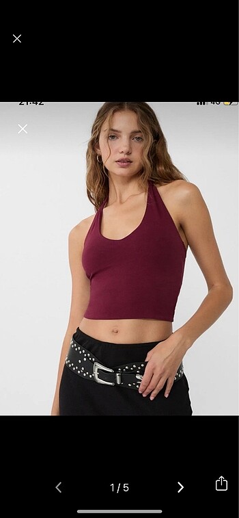 Stradivarius Stradivarius Halter Yaka SİYAH Top