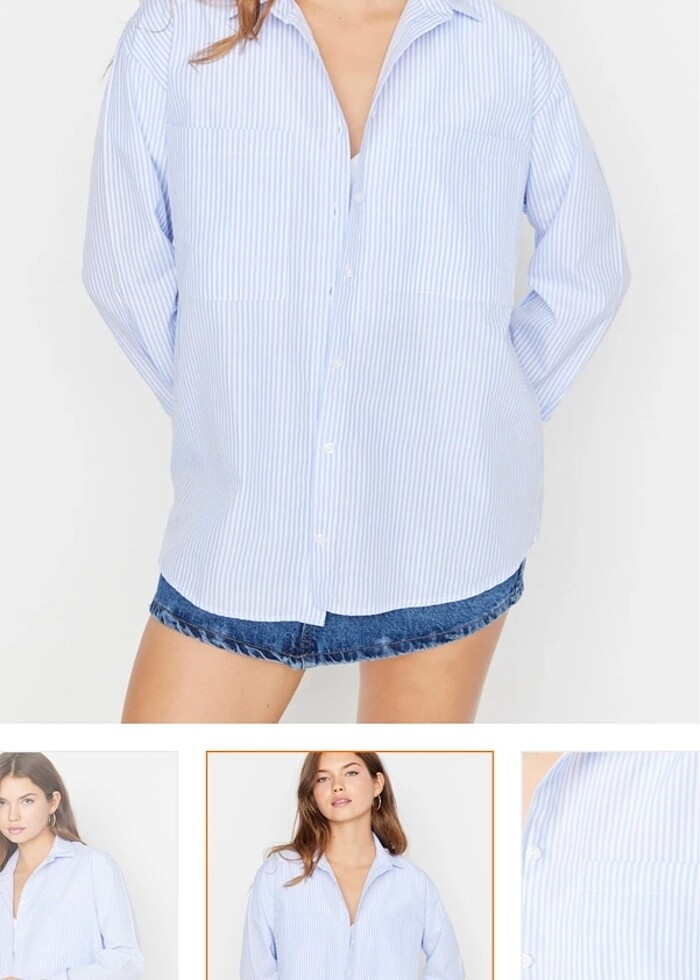 Trendyolmilla Çizgili Gömlek - Görsel 2