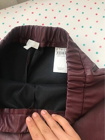42 Beden bordo Renk Twist deri pantolon/ tayt