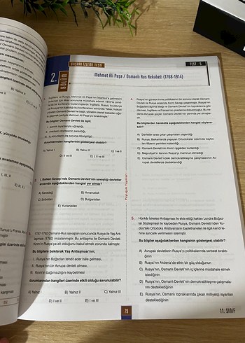  11. Sınıf Tarih Soru Bankası 4x4 Haftalık Planlı