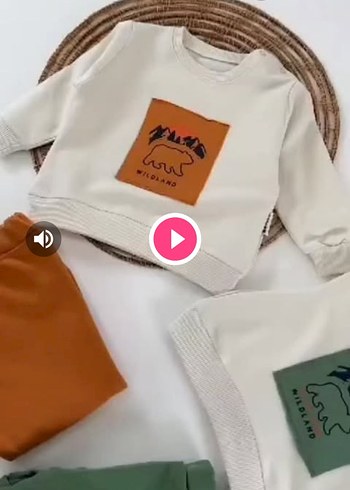 Pamuklu Bisiklet yaka Bebek Erkek Takımı