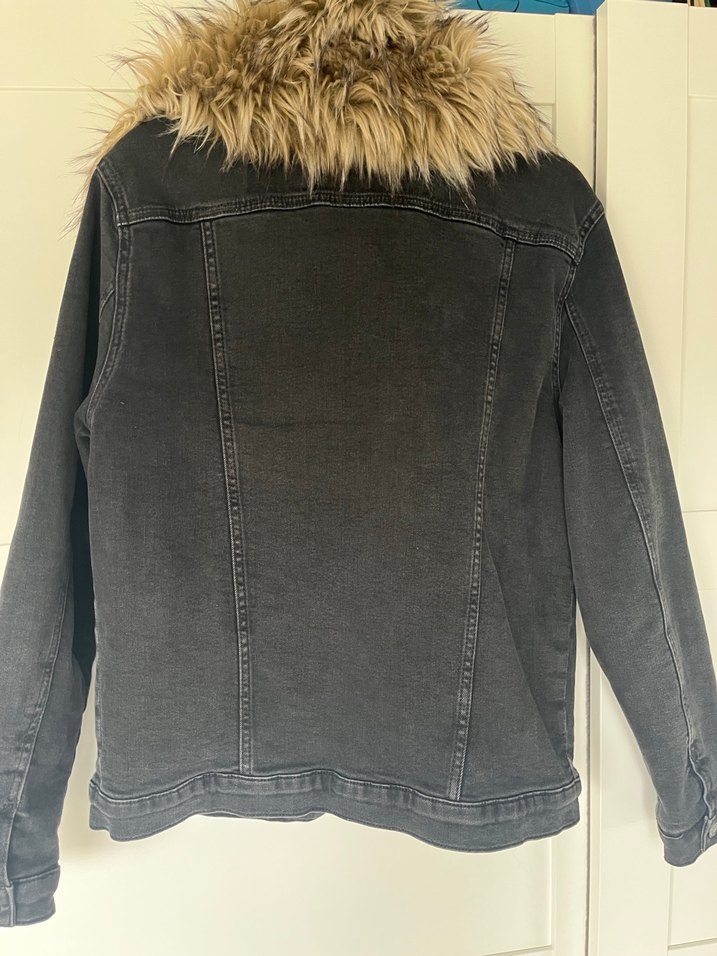 Kürk Detaylı Kadın Denim Ceket - Görsel 5