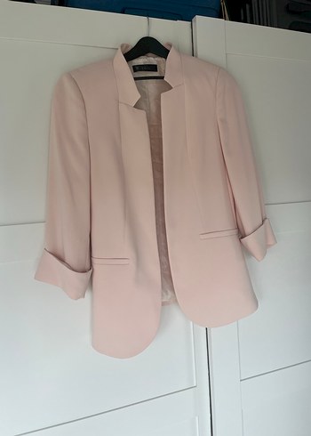 Pudra pembesi Kadın Modern Klasik Blazer Ceket - Görsel 3