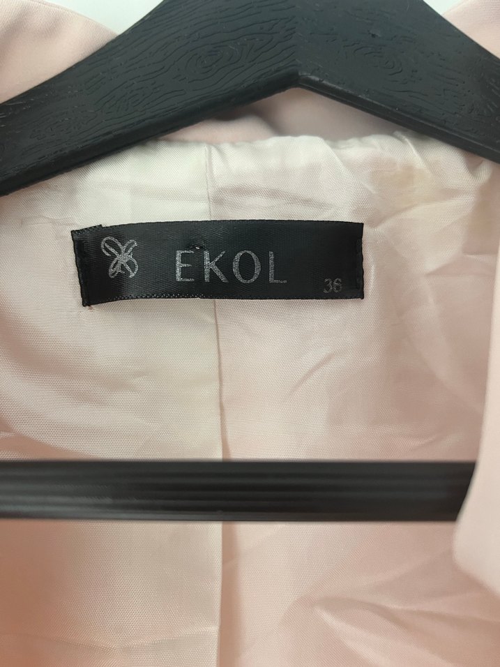 Pudra pembesi Kadın Modern Klasik Blazer Ceket - Görsel 2