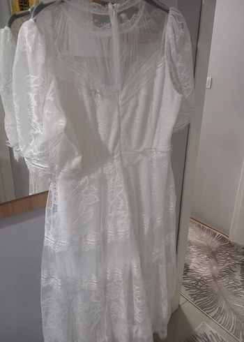 diğer Beden 54 Beden Vintage Bohem Midi Boy Beyaz