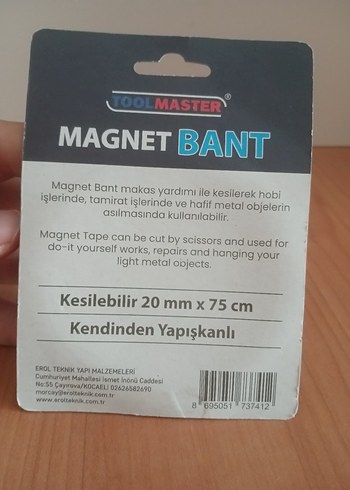 Beden Renk TOOLMASTER MAGNET BANT- KENDİNDEN YAPIŞKANLI 75cm