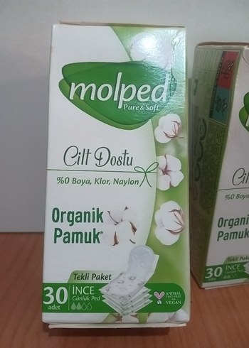 2 KUTU 30'LU MOLPED ORGANİK PAMUK GÜNLÜK PED - Görsel 2