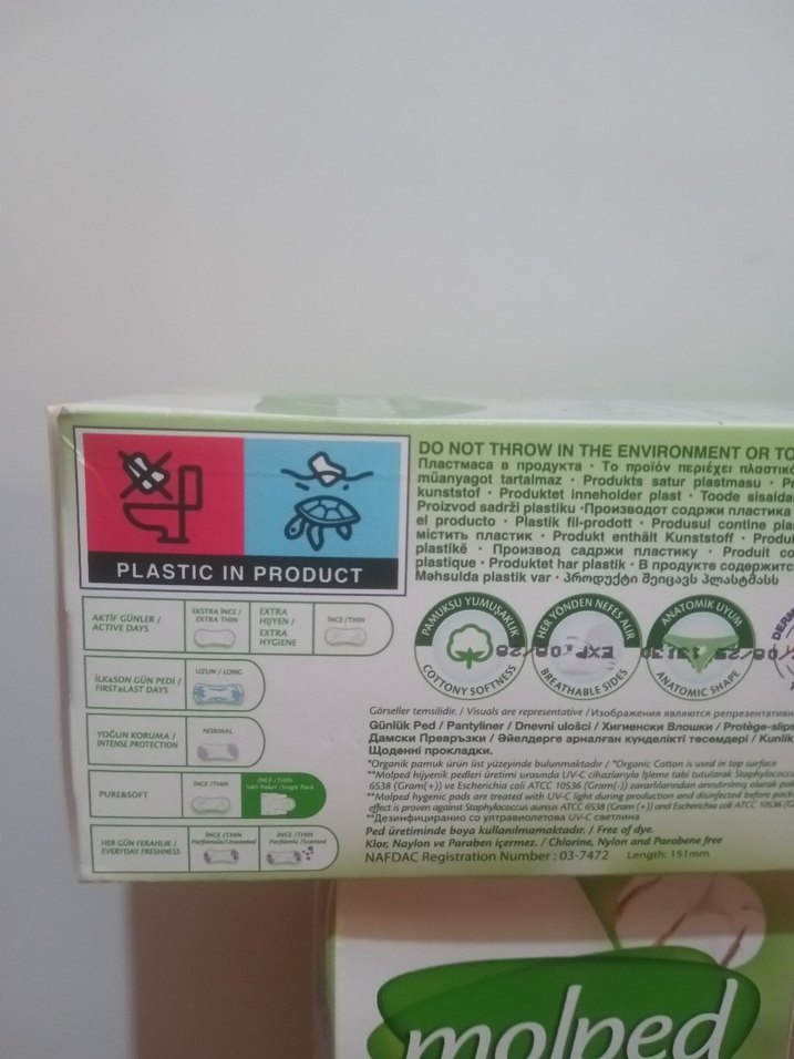 2 KUTU 30'LU MOLPED ORGANİK PAMUK GÜNLÜK PED - Görsel 3