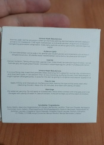 İNNOVA 8'Lİ DERİNLEMESİNE TEMİZLİK YÜZ MASKESİ-2 PAKET 250tl - Görsel 7