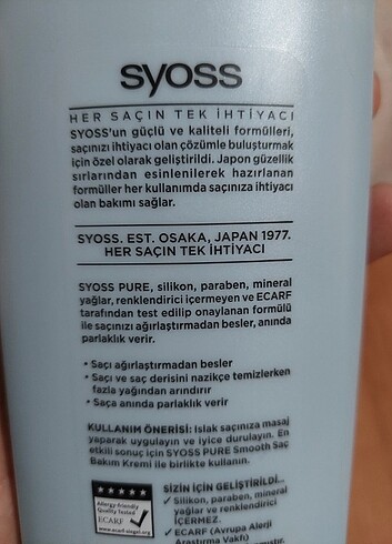  Beden Renk SYOSS 500ml + EMOTİON DEODORANT 