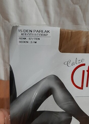 m Beden CALZE GAMBA 15 DEN PARLAK KÜLOTLU ÇORAP