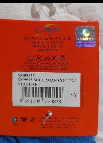 SÜPERMAN LİSANSLI ÇOCUK ÇORABI -  - Görsel 6