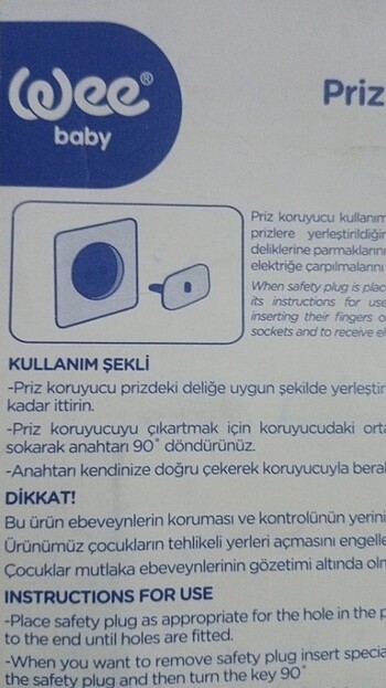 WEE BABY PRİZ KORUYUCU - 50tl ÜZERİ SİPARİŞLERE EK 15tl + - Görsel 3