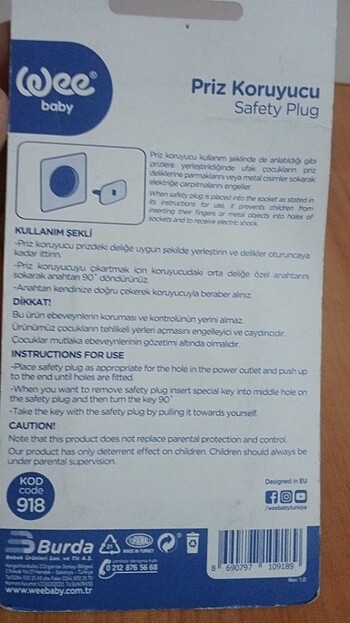 WEE BABY PRİZ KORUYUCU - 50tl ÜZERİ SİPARİŞLERE EK 15tl + - Görsel 4