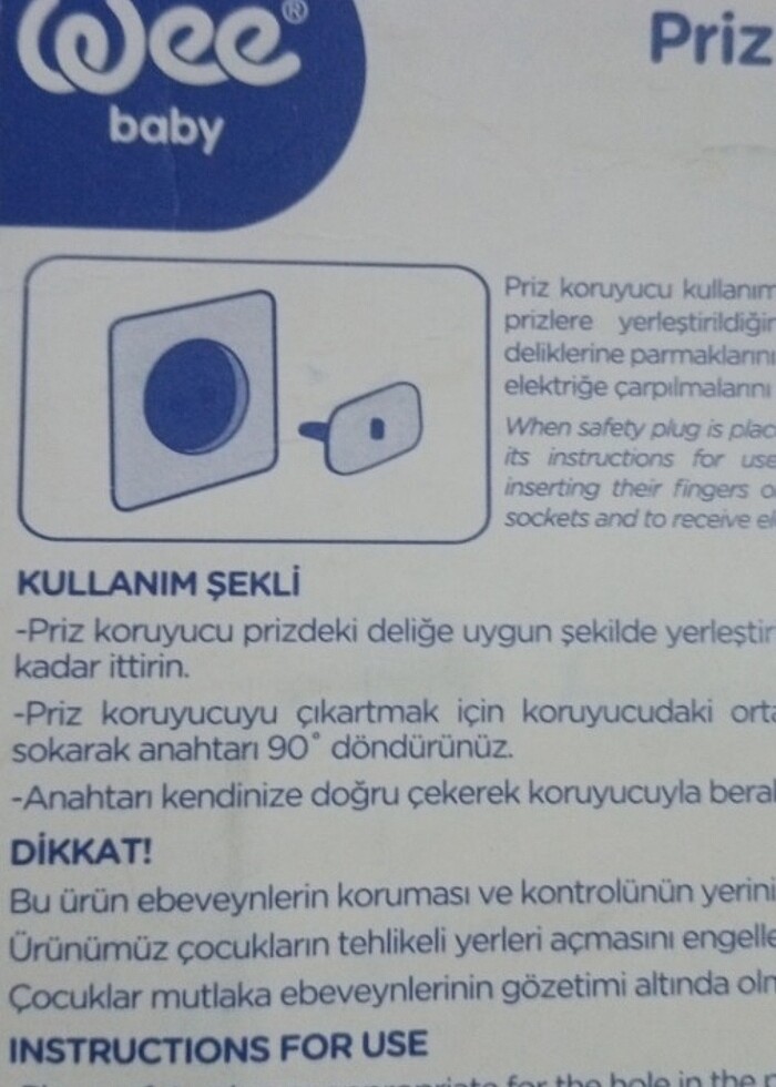 WEE BABY PRİZ KORUYUCU - 50tl ÜZERİ SİPARİŞLERE EK 15tl + - Görsel 3