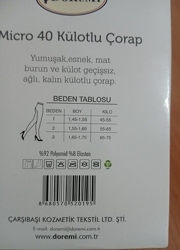 DOREMİ 40 DEN KÜLOTLU ÇORAP + - Görsel 5