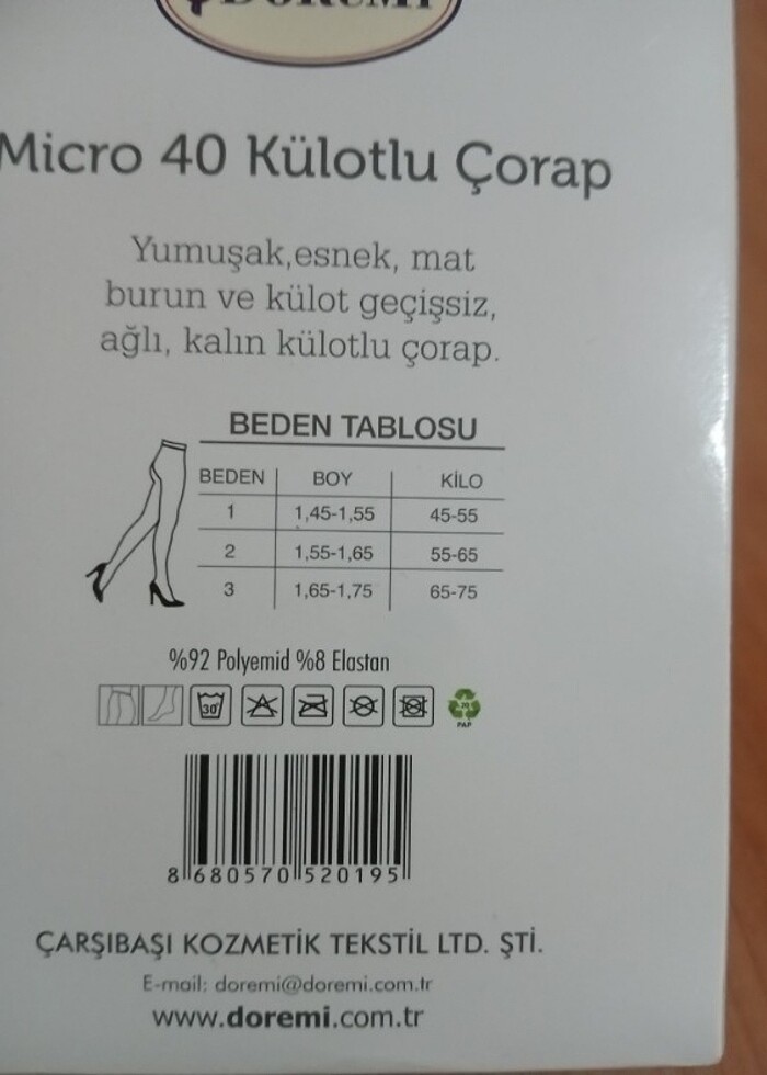 DOREMİ 40 DEN KÜLOTLU ÇORAP + - Görsel 5