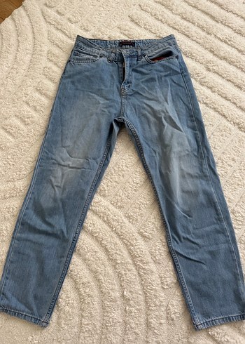 Mavi Loose Fit Midi Kot Pantolon