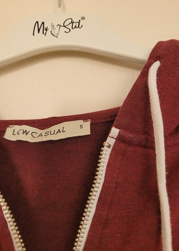 s Beden LC WAIKIKI Kadın bordo kapüşonlu hırka