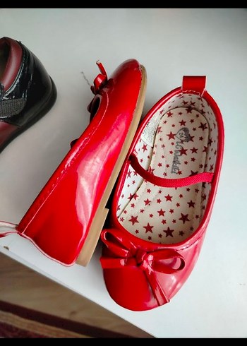 Kız Çocuk Kırmızı Fiyonk Detaylı Babet - Görsel 3