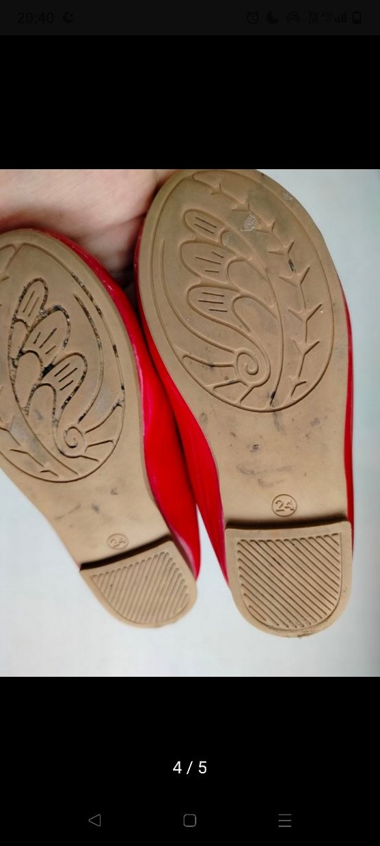 Kız Çocuk Kırmızı Fiyonk Detaylı Babet - Görsel 4