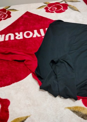 Uzun Kollu Kırmızı Rahat Tunik - Görsel 9