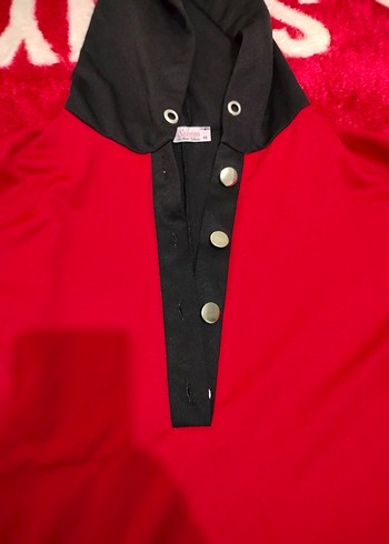 Uzun Kollu Kırmızı Rahat Tunik - Görsel 6