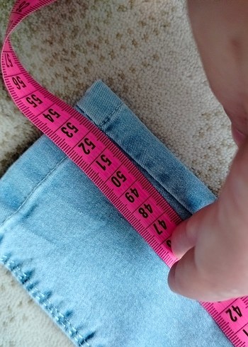 Kız Çocuk Nakışlı Pul Detaylı Kot Pantolon - Görsel 6