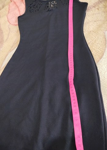 Dantelli Siyah Midi V Yaka Kadın Elbise - Görsel 5