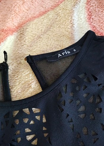 Dantelli Siyah Midi V Yaka Kadın Elbise - Görsel 3