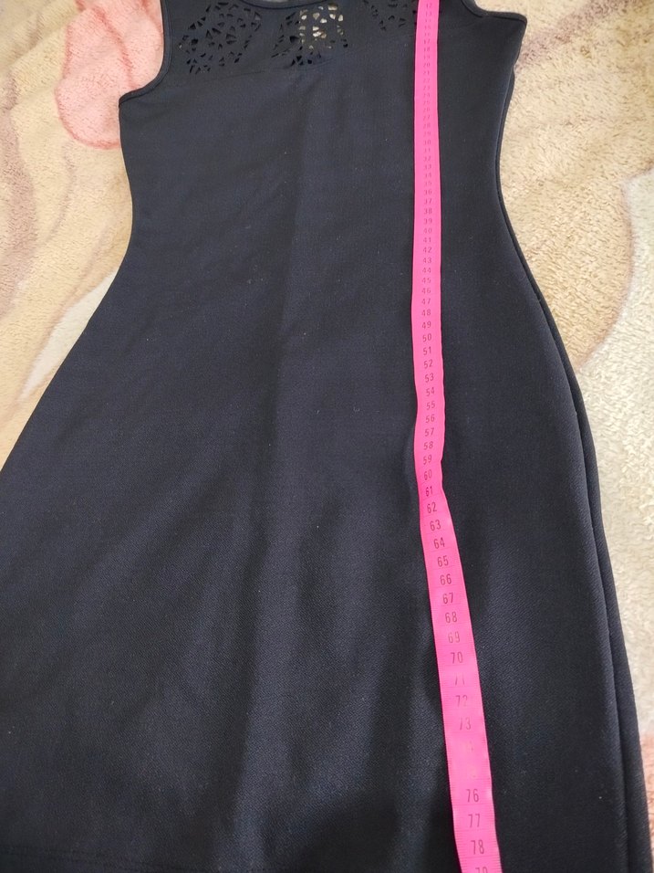 Dantelli Siyah Midi V Yaka Kadın Elbise - Görsel 5