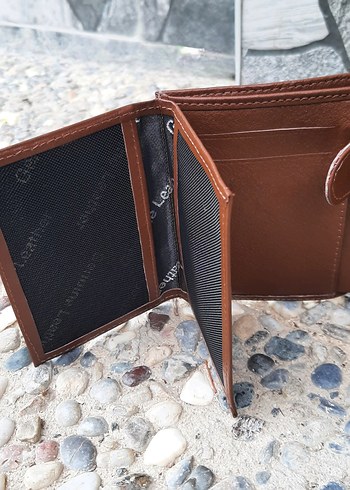 0129 Hakiki Deri Erkek Bozuk Para Gözlü Taba Cüzdan - Görsel 4